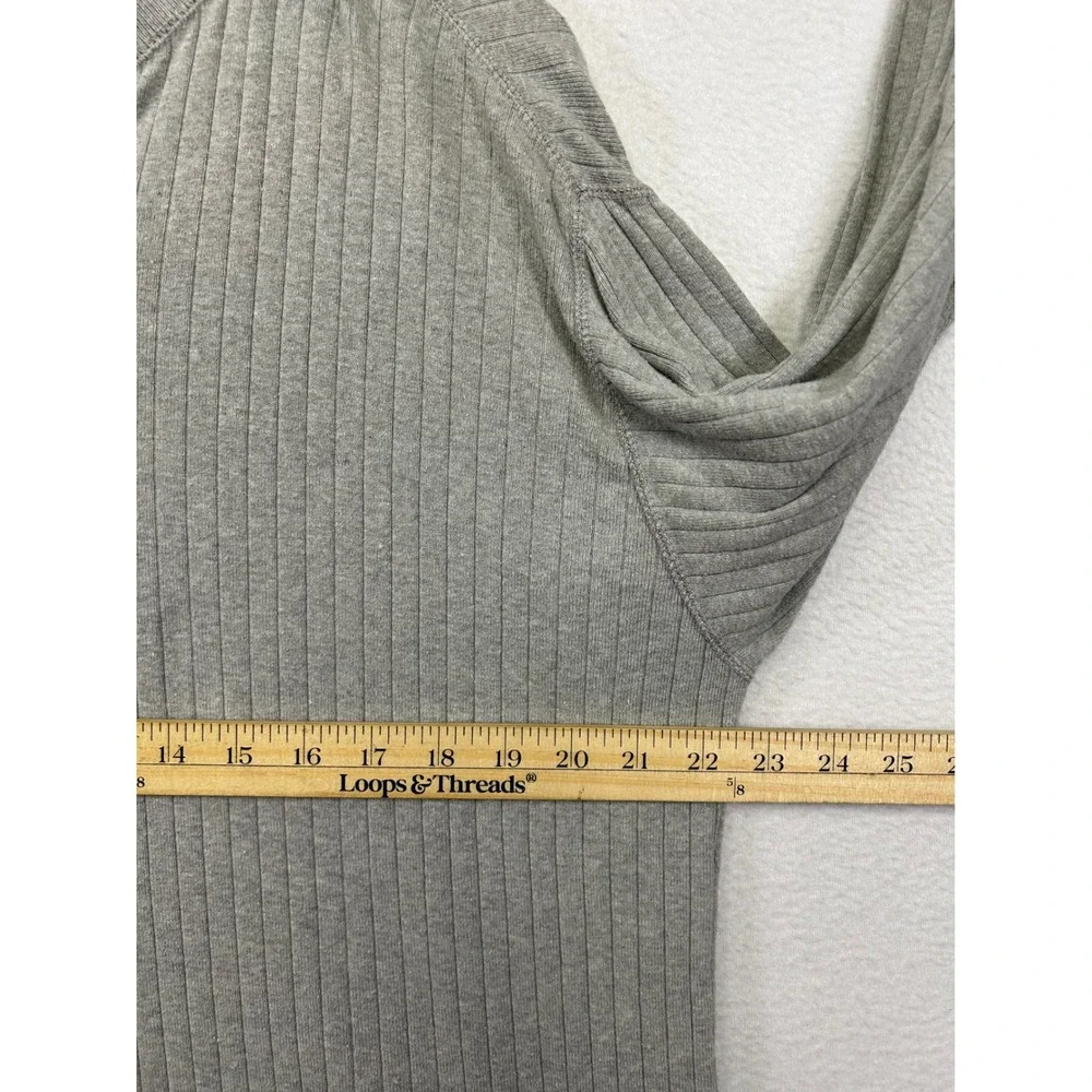 Gorpcore Levi Strauss & Co Mens L Gray Ribbed Cotton Long Sleeve Henley Shirt